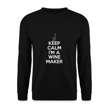 Winzer Wein Spruch für Weinliebhaber - Unisex Pullover - Schwarz - Vorne - Alina (178cm) & Michal (187cm)