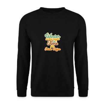 Winter Is The Right Time For Irish Coffee - Unisex Sweatshirt - black - Front - Alina (178cm) & Michal (187cm)
