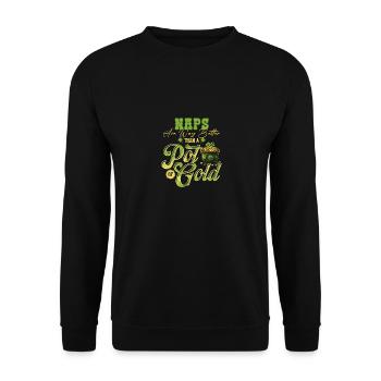 Naps Are Way Better Than A Pot Of Gold St - Unisex Sweatshirt - black - Front - Alina (178cm) & Michal (187cm)