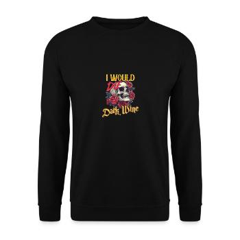 Ich würde für Dark Wine Skull Art sterben - Unisex Pullover - Schwarz - Vorne - Alina (178cm) & Michal (187cm)