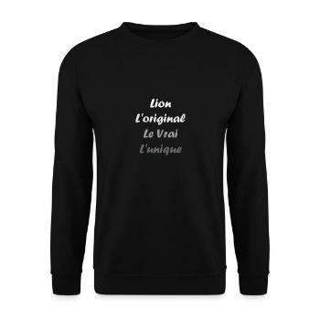 lion - Sweat-shirt Unisexe - noir - Devant - Alina (178cm) & Michal (187cm)