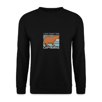 Capibara motif for Capibara owners rodent - Unisex Sweatshirt - black - Front - Alina (178cm) & Michal (187cm)