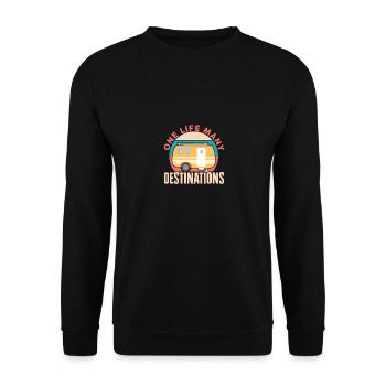 Camping design pour camper campeur cool - Sweat-shirt Unisexe - noir - Devant - Alina (178cm) & Michal (187cm)