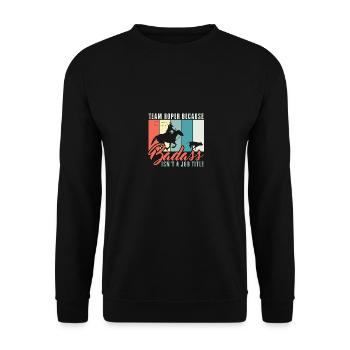 Team Roping Design pour Team Roper Funny Cowboy - Sweat-shirt Unisexe - noir - Devant - Alina (178cm) & Michal (187cm)