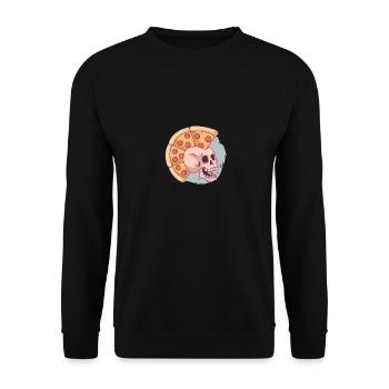 Pizza Mohawk punk - Unisex Sweatshirt - black - Front - Alina (178cm) & Michal (187cm)