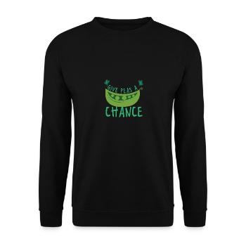 Give Peas A Chance Funny Health Food - Unisex Pullover - Schwarz - Vorne - Alina (178cm) & Michal (187cm)