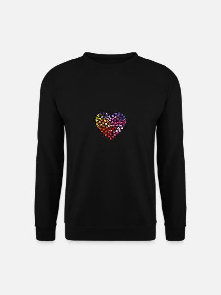 Herz aus Pfoten - Unisex Pullover - Schwarz