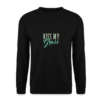 Funny Lawn Mowing Kiss My Grass - Sweat-shirt Unisexe - noir - Devant - Alina (178cm) & Michal (187cm)