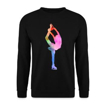 Eiskunstlauf Eiskunstlauf Schlittschuh Schlittschuh Tanz Wintersport - Unisex Pullover - Schwarz - Vorne - Alina (178cm) & Michal (187cm)