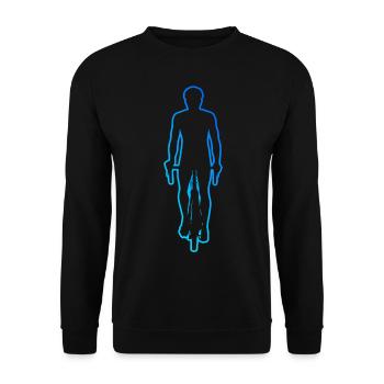 Velo Herren Fahrradfahren Radfahrer Fahrrad - Unisex Pullover - Schwarz - Vorne - Alina (178cm) & Michal (187cm)