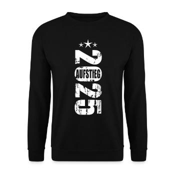 Aufsteiger 2025 Aufstiegstrikot Aufstieg 25 - Unisex Pullover - Schwarz - Vorne - Alina (178cm) & Michal (187cm)