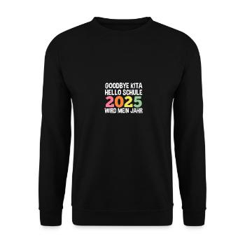 Kita Farewell First Grade School Enrollment 2025 - Unisex Sweatshirt - black - Front - Alina (178cm) & Michal (187cm)