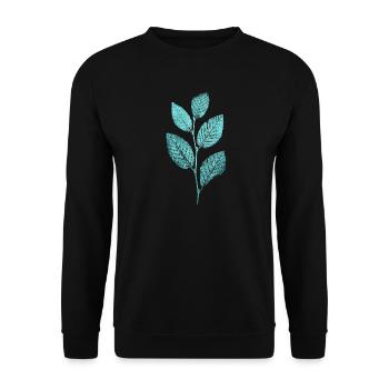 Leaf branch / leaves beech forest - Unisex Sweatshirt - black - Front - Alina (178cm) & Michal (187cm)