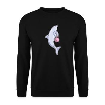 Delfin Bodybuilder Hantel Bodybuilding - Unisex Pullover - Schwarz - Vorne - Alina (178cm) & Michal (187cm)