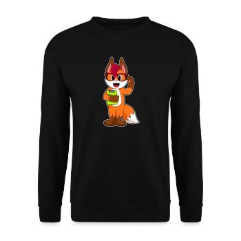 Bureau du Secrétaire Fox à la Clipboard - Sweat-shirt Unisexe - noir - Devant - Alina (178cm) & Michal (187cm)