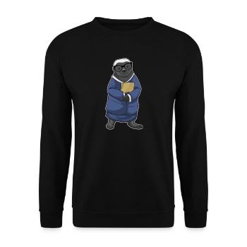 Dachs Sekretärin Ordner Büro - Unisex Pullover - Schwarz - Vorne - Alina (178cm) & Michal (187cm)