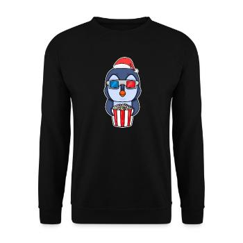 Pingouin 3d cinéma soirée cinéma Noël - Sweat-shirt Unisexe - noir - Devant - Alina (178cm) & Michal (187cm)