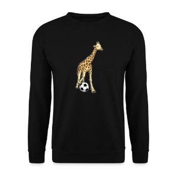 Giraffe Soccer Player Soccer - Unisex Sweatshirt - black - Front - Alina (178cm) & Michal (187cm)