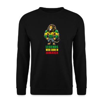 Jamaika Löwen Reggae Musik - Unisex Pullover - Schwarz - Vorne - Alina (178cm) & Michal (187cm)