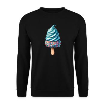 Adoucissez votre look avec ce motif de glace bleue - Sweat-shirt Unisexe - noir - Devant - Alina (178cm) & Michal (187cm)
