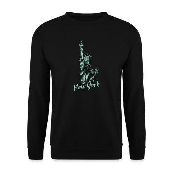 Statue de la Liberté New York Symbole des États-Unis Illustration - Sweat-shirt Unisexe - noir - Devant - Alina (178cm) & Michal (187cm)