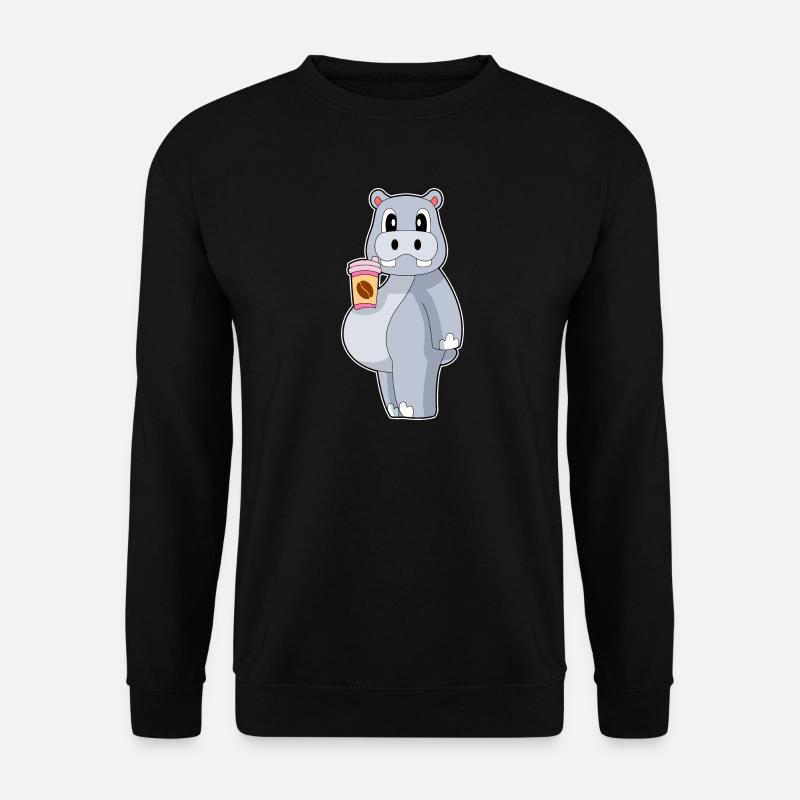 Nilpferd Coffee to go - Unisex Pullover - Schwarz