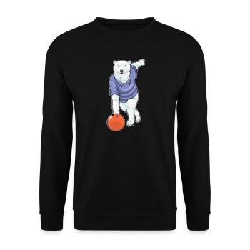 Polar Bear Bowling Bowling Ball - Unisex Sweatshirt - black - Front - Alina (178cm) & Michal (187cm)