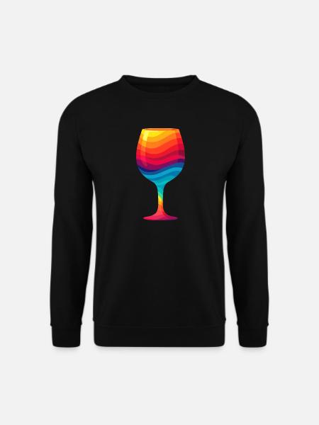 Buntes Weinglas - Unisex Pullover - Schwarz
