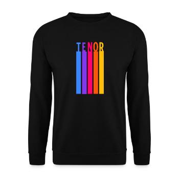 Chœur Voix Ténor Rayures Rétro - Sweat-shirt Unisexe - noir - Devant - Alina (178cm) & Michal (187cm)