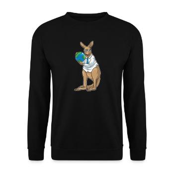 Känguru Geschichte Lehrer Schule - Unisex Pullover - Schwarz - Vorne - Alina (178cm) & Michal (187cm)