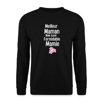 Meilleure Maman et Mamie Formidables - Sweat-shirt Unisexe - noir - Devant - Alina (178cm) & Michal (187cm)