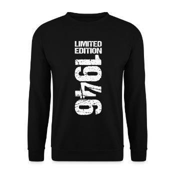 80e anniversaire Né en 1946 - Sweat-shirt Unisexe - noir - Devant - Alina (178cm) & Michal (187cm)