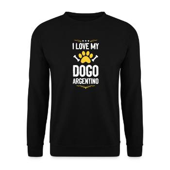 I love my Dogo Argentino - Unisex Sweatshirt - black - Front - Alina (178cm) & Michal (187cm)