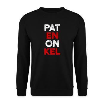 Patenonkel - Taufgeschenk - Unisex Pullover - Schwarz - Vorne - Alina (178cm) & Michal (187cm)