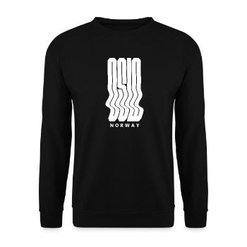 Oslo Norway Nordic Wave logo design - Unisex Sweatshirt - black - Front - Alina (178cm) & Michal (187cm)