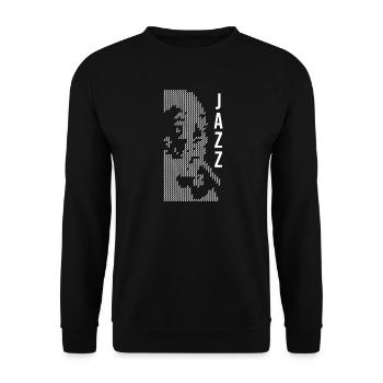 Jazz Halftone Portrait - Unisex Sweatshirt - black - Front - Alina (178cm) & Michal (187cm)