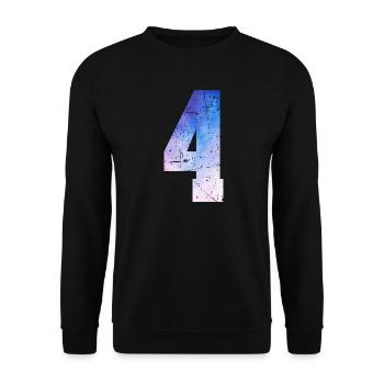 numéro 4 – Cadeau anniversaire 4 ans - Sweat-shirt Unisexe - noir - Devant - Alina (178cm) & Michal (187cm)
