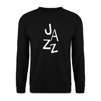 Jazz-Typografie-Design - Unisex Pullover - Schwarz - Vorne - Alina (178cm) & Michal (187cm)