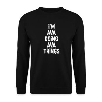 Ava Doing Ava Things - Unisex Sweatshirt - black - Front - Alina (178cm) & Michal (187cm)