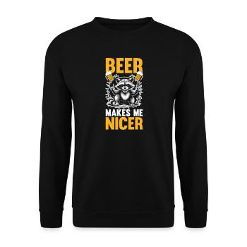 La bière panda trash me rend un raton laveur plus gentil - Sweat-shirt Unisexe - noir - Devant - Alina (178cm) & Michal (187cm)