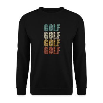 Golf Papa Vater Papa Papa Vintage-Golfer-Geschenk - Unisex Pullover - Schwarz - Vorne - Alina (178cm) & Michal (187cm)