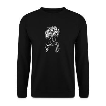 Isi im Galopp - Unisex Pullover - Schwarz - Vorne - Alina (178cm) & Michal (187cm)