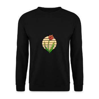 Vintage Tulp Gärtner Gift - Unisex Pullover - Schwarz - Vorne - Alina (178cm) & Michal (187cm)