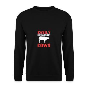 Farmer poison distracted by cows - Unisex Sweatshirt - black - Front - Alina (178cm) & Michal (187cm)