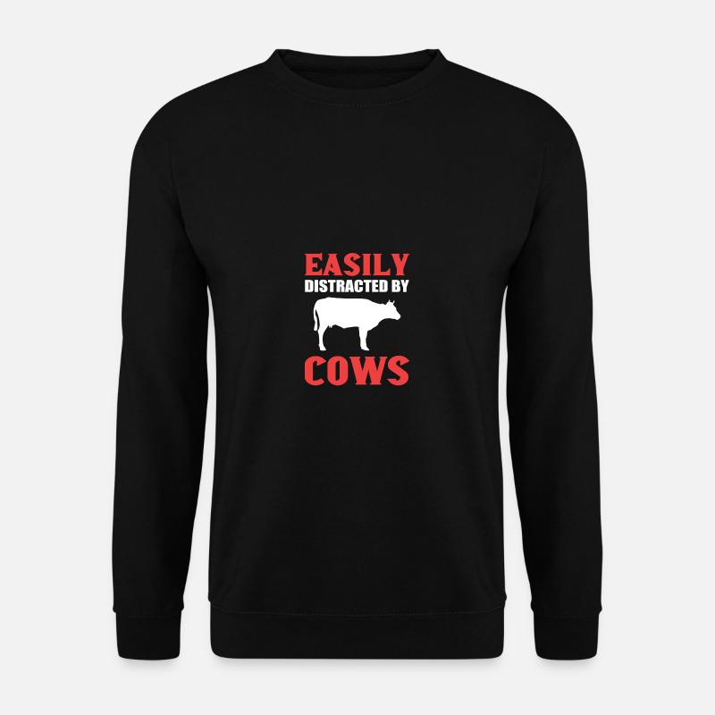Farmer poison distracted by cows - Unisex Sweatshirt - black
