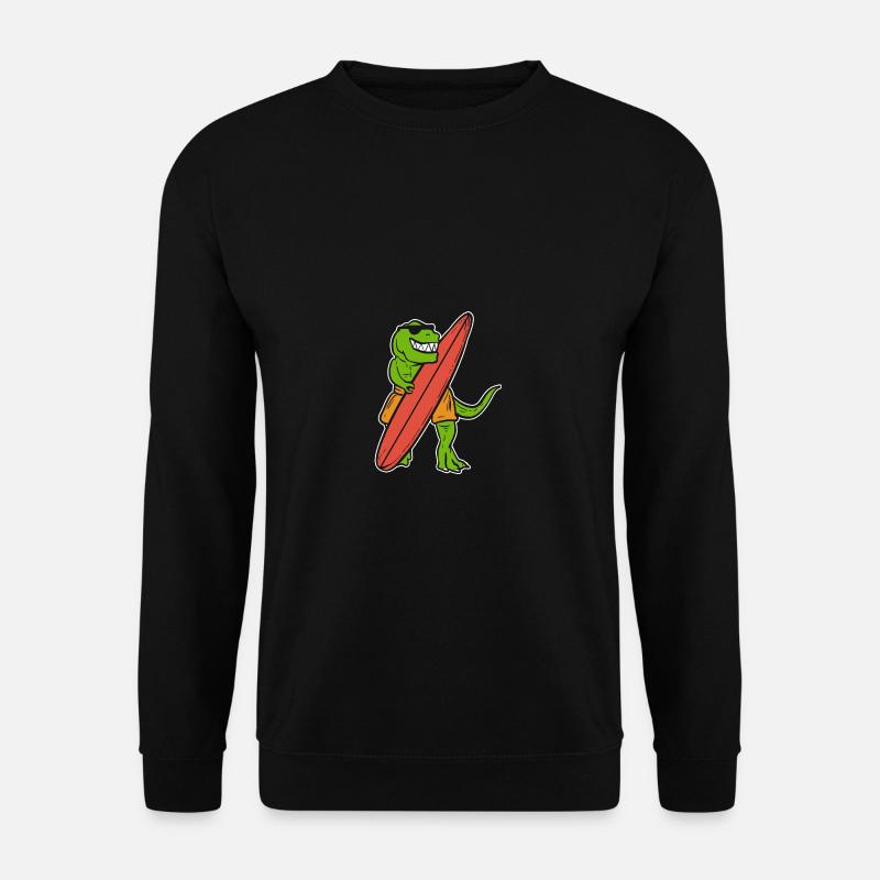 Dino Surfer Surfer Gift - Unisex Pullover - Schwarz