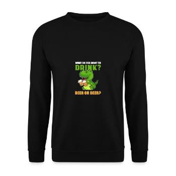 Bier oder Bier Barista Geschenk - Unisex Pullover - Schwarz - Vorne - Alina (178cm) & Michal (187cm)