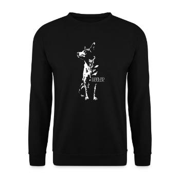 Heeler Silhouette Cattle Dog Hunde Hund Wilsigns - Unisex Pullover - Schwarz - Vorne - Alina (178cm) & Michal (187cm)