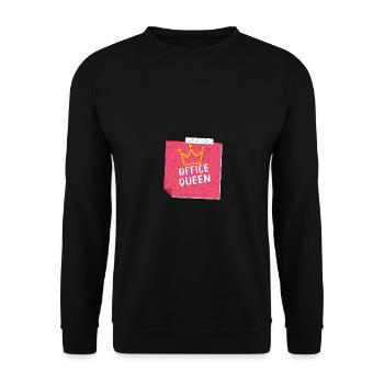 office queen büro köngin sekretärin mitarbeiterin - Unisex Pullover - Schwarz - Vorne - Alina (178cm) & Michal (187cm)