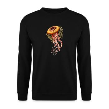 jellyfish fish jellyfish fish animal animal ocean sea - Unisex Sweatshirt - black - Front - Alina (178cm) & Michal (187cm)